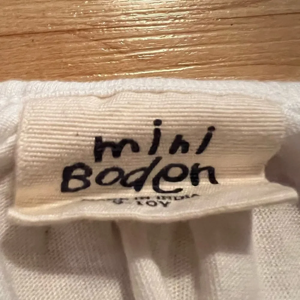 Mini Boden White Tie Tank Top Girls 9-10 Years